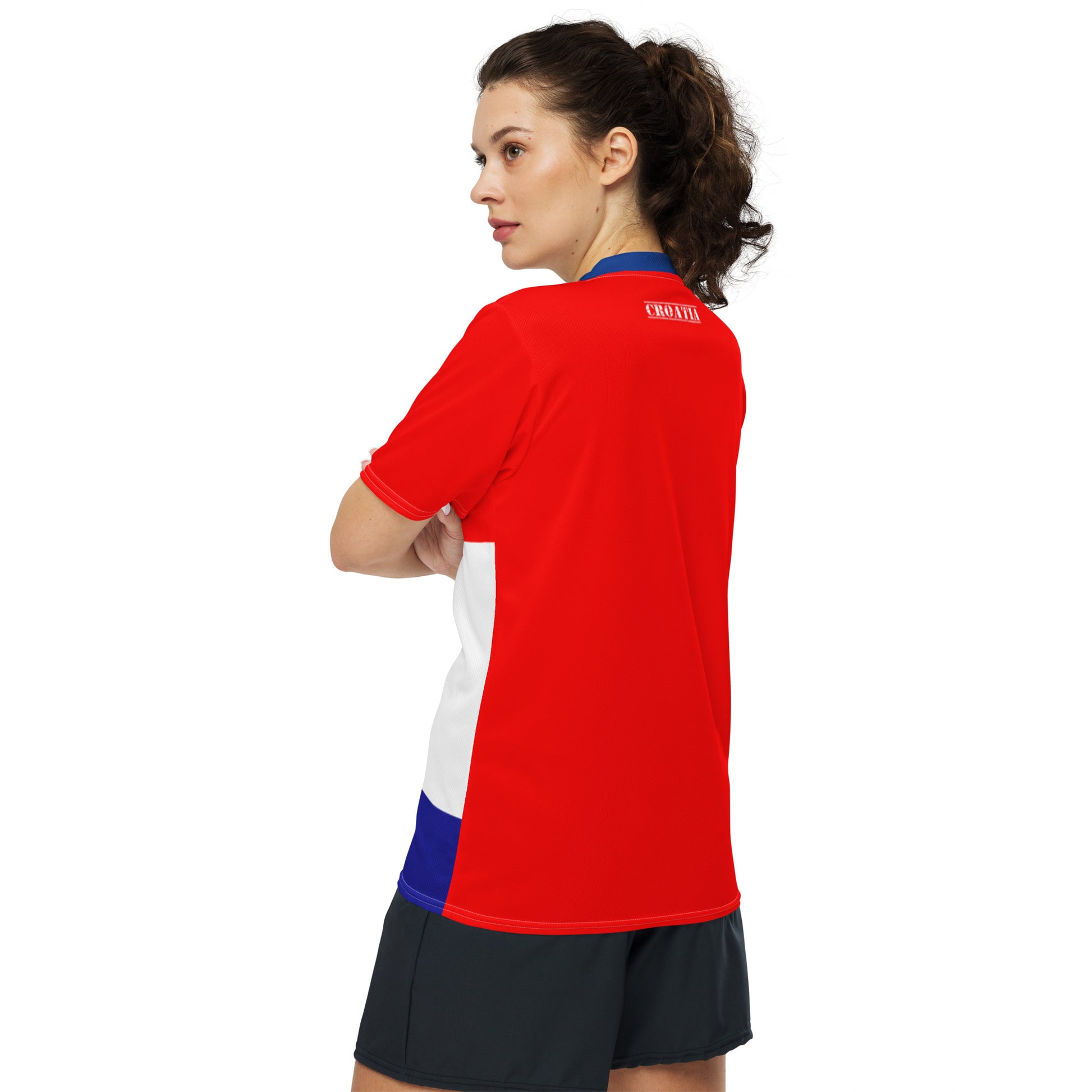 back Croatia Flag Recycled Polyester Unisex Sports Jersey Sizes 2XS - 6XL