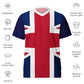 Recycled polyester sports jersey with Union Jack design