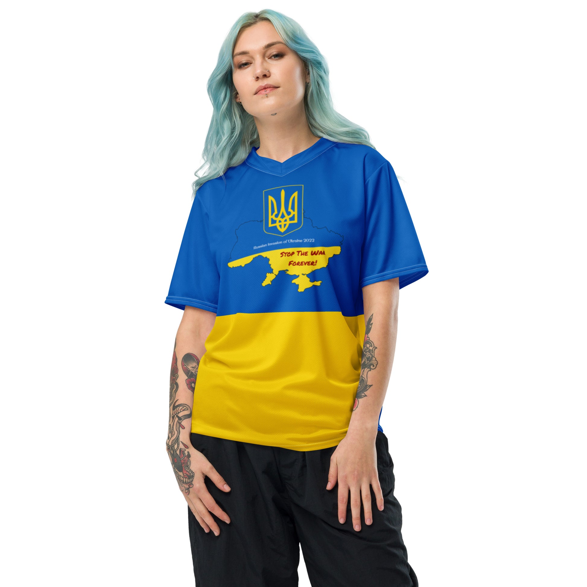 Ukraine Flag Recycled Polyester Unisex Sports Jersey Sizes 2XS - 6XL