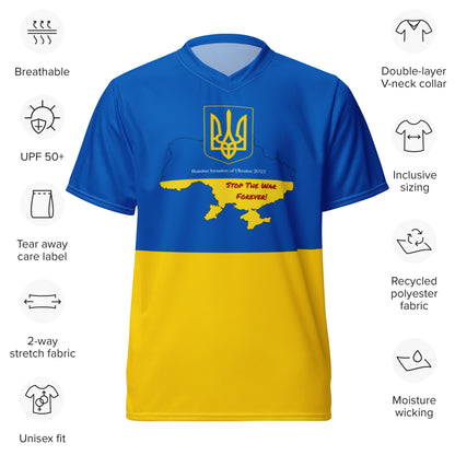 Ukraine Flag Recycled Polyester Unisex Sports Jersey Sizes 2XS - 6XL