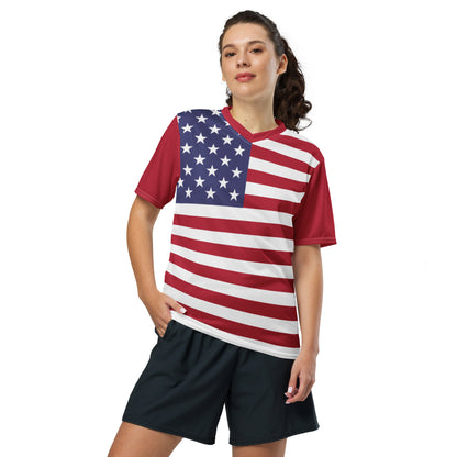 USA Flag Recycled Polyester Unisex Sports Jersey Sizes 2XS - 6XL