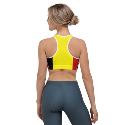 Sports Bra Belgium Colors / Belgium Flag Colors / Striped Sports Bra