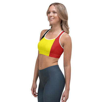 Sports Bra Belgium Colors / Belgium Flag Colors / Striped Sports Bra