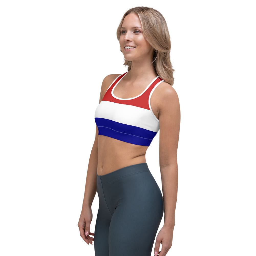 Sports Bra With The Colors Of The Netherlands /  Holland Sports Bra