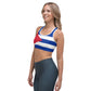 Cuba Flag Sports Bra With Shoulder Strap Support 