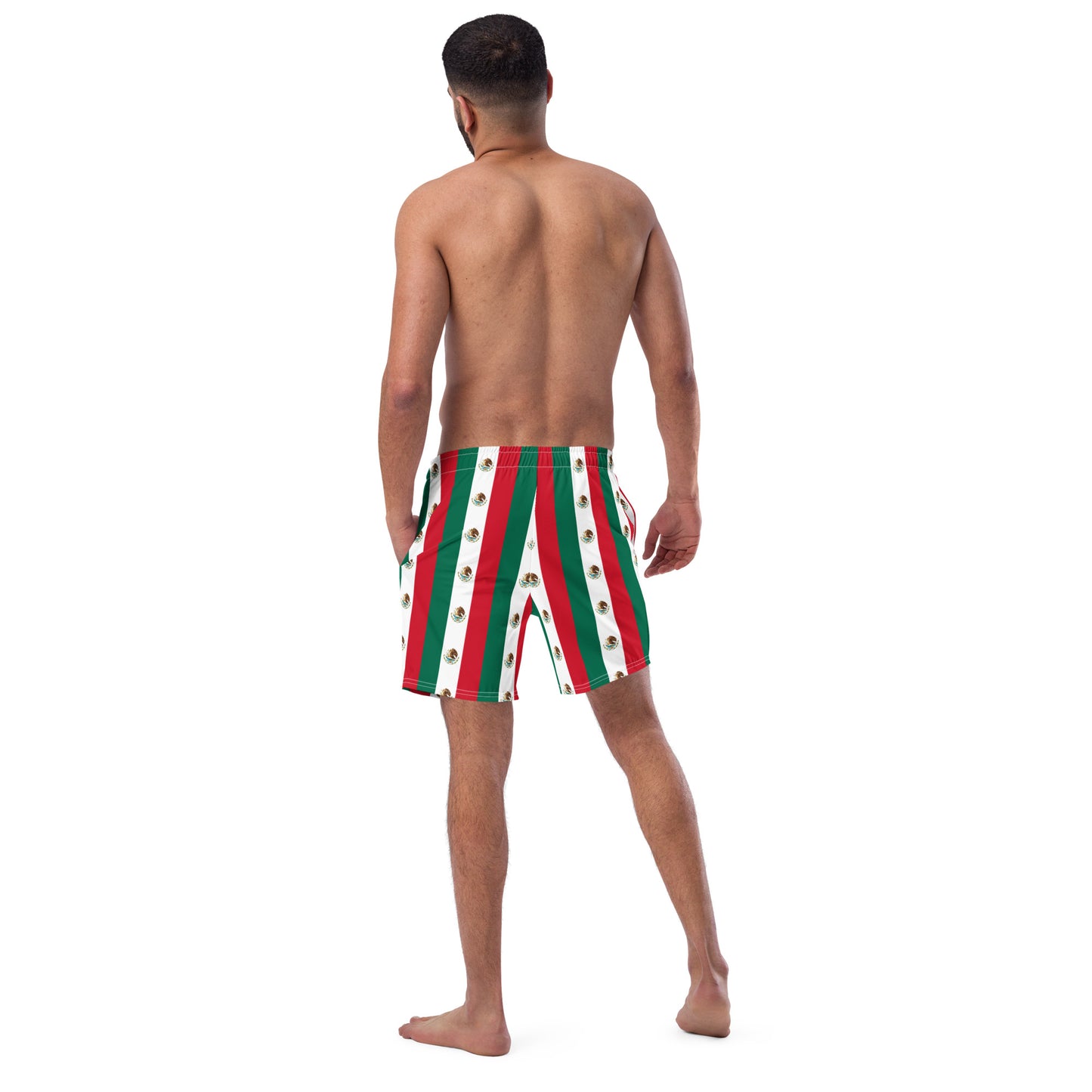 Mexican Flag Swim Trunks / Men's Swim Trunks / Colors of the Mexican flag / Recycled polyester - YVDdesign