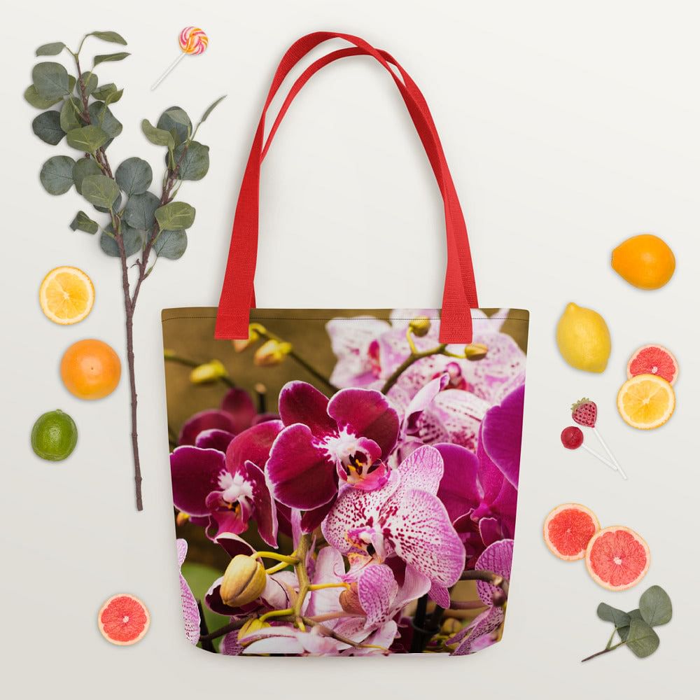 Tote Bag With Print Of Orchid Flower /  Gift For The Flower Lover