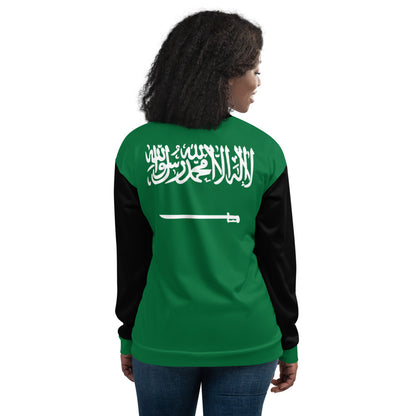 Saudi Arabia Flag Bomber Jacket For Women - YVDdesign