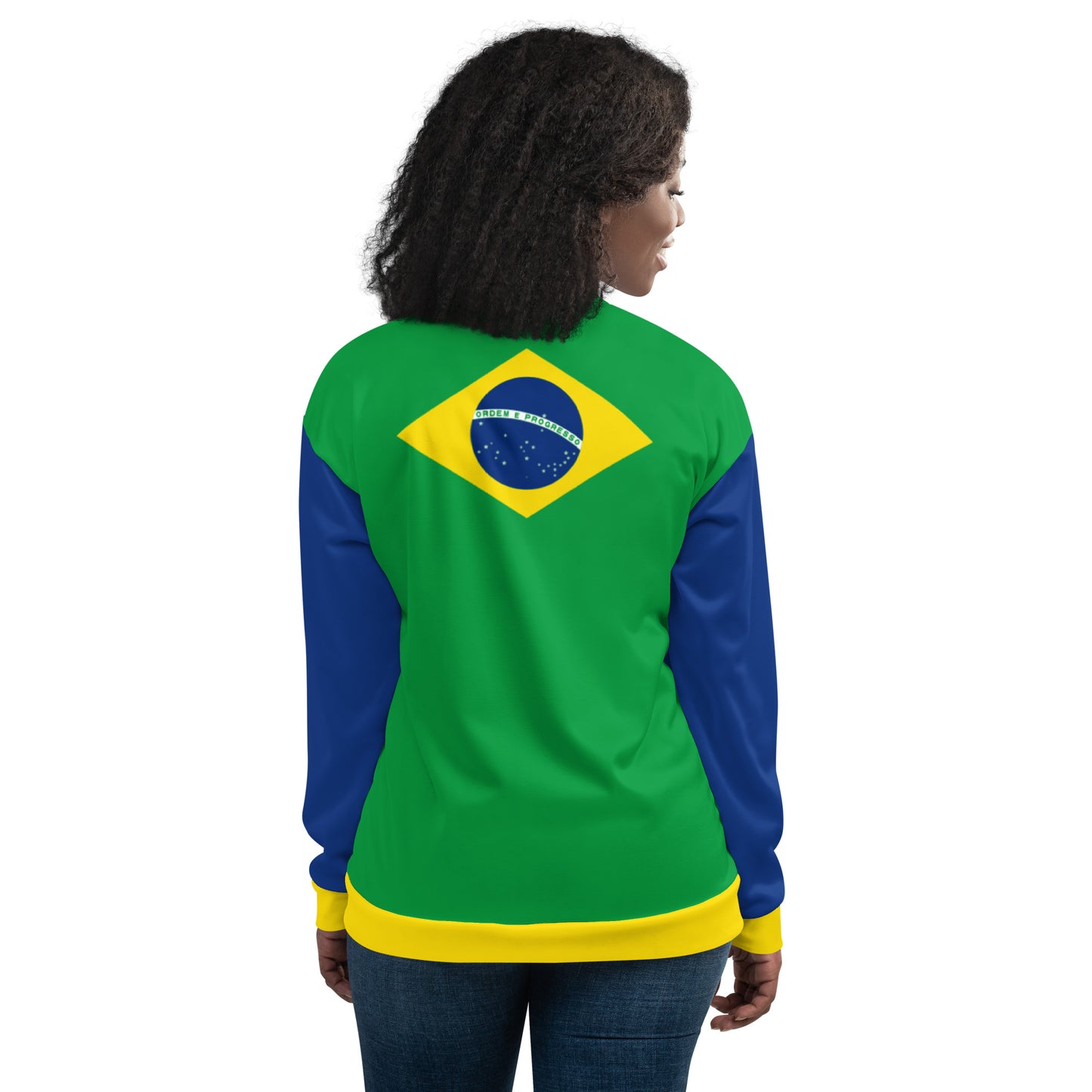 Brazil Jacket / Unisex Brazil Flag Color Bomber Jacket