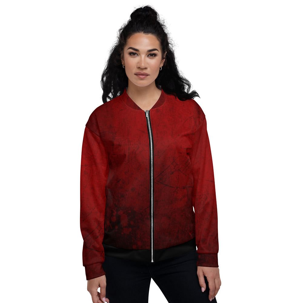Red Bomber Soft Goth Jacket Screaming Girl / Clothing For Alts