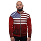 Unisex Bomber Jacket / American Flag Print / Red Jacket