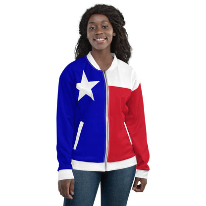 Texas Jacket / Unisex Bomber Jacket With Texas Flag Colors