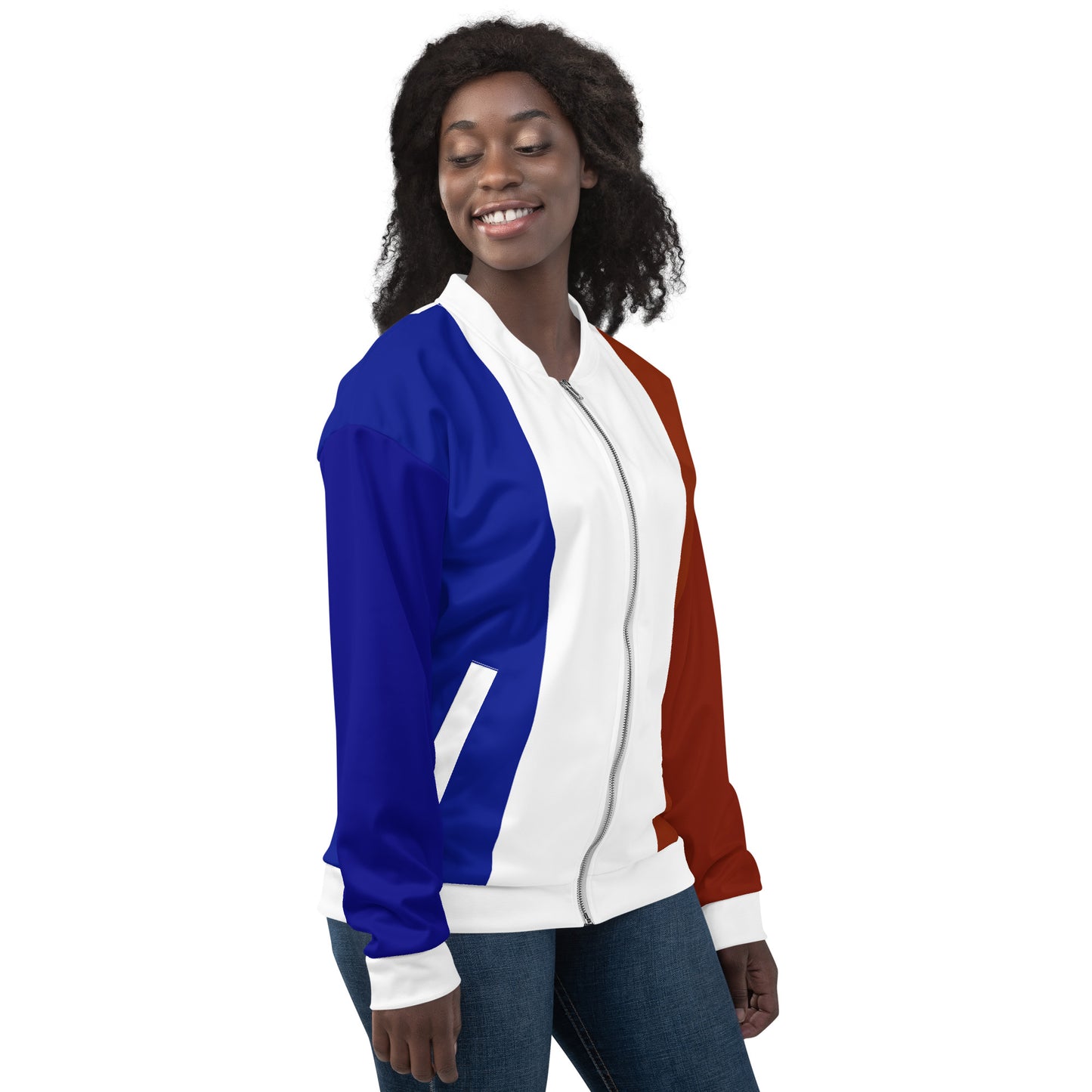 Frans jack / bomberjack met kleuren van de vlag van Frankrijk / unisex kleding