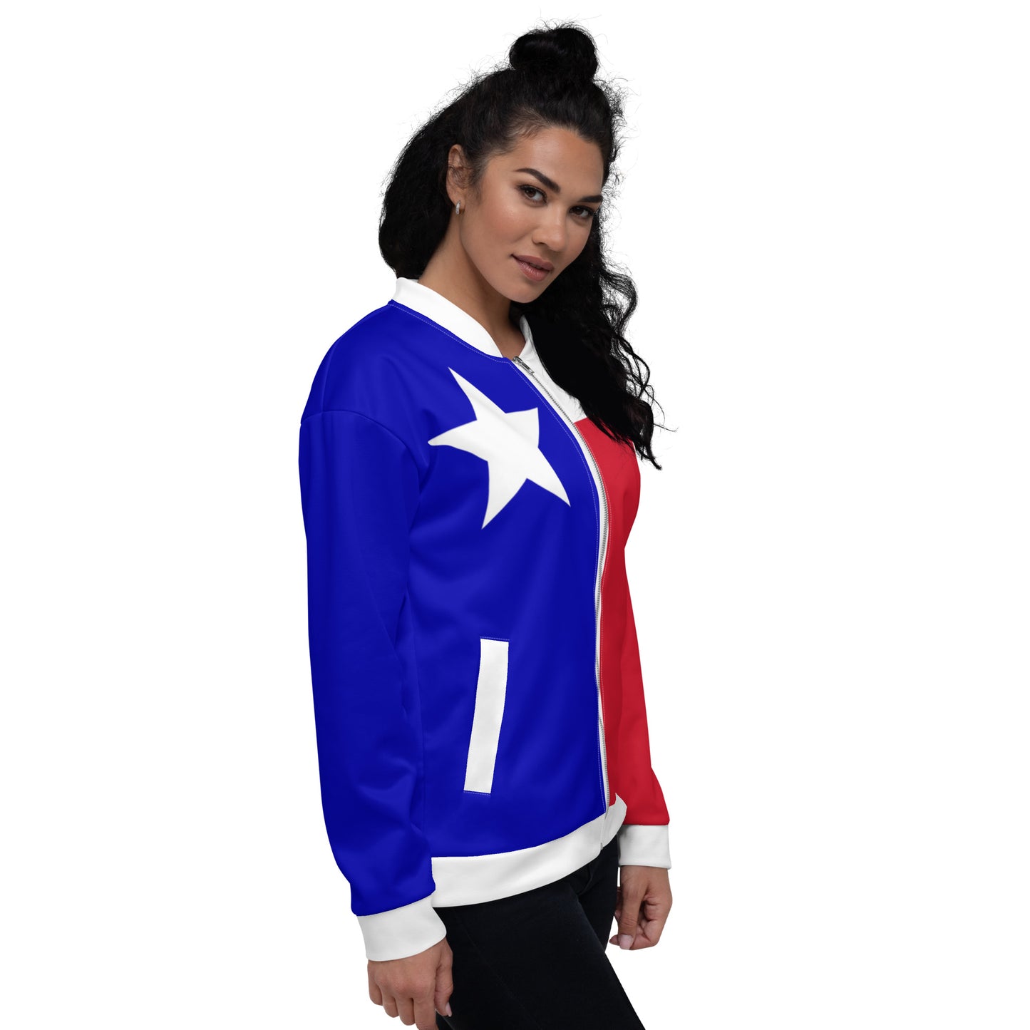 Texas-Jacke / Unisex-Bomberjacke mit Farben der Texas-Flagge