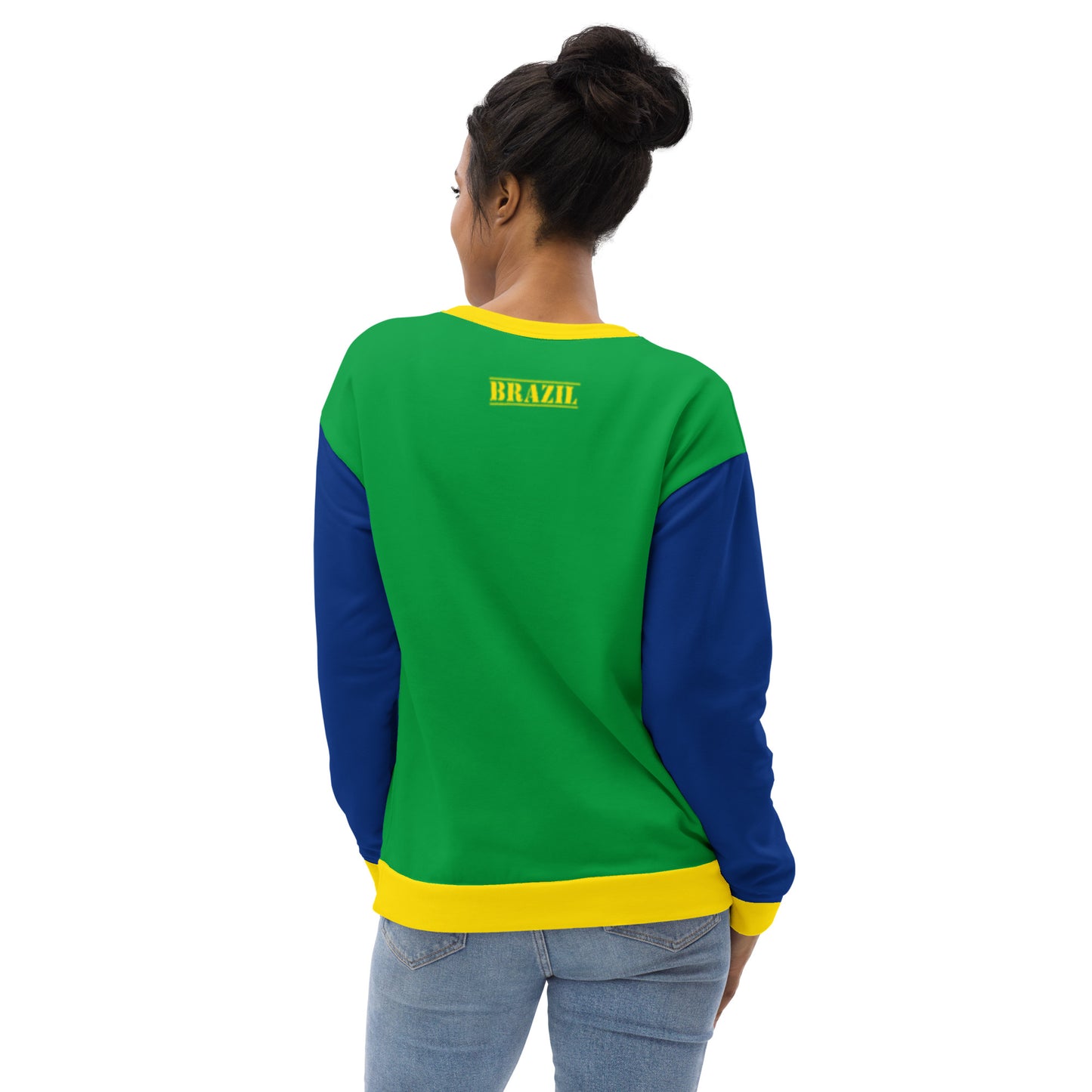 back Brazil Sweatshirt / Brazil Clothes Style / Brazilian Flag Color