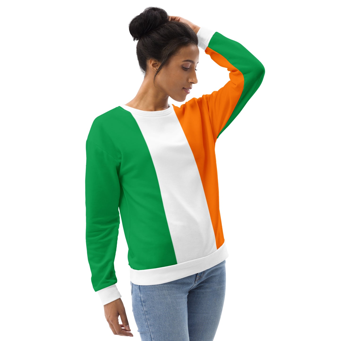 sports sweater with ireland flag colors