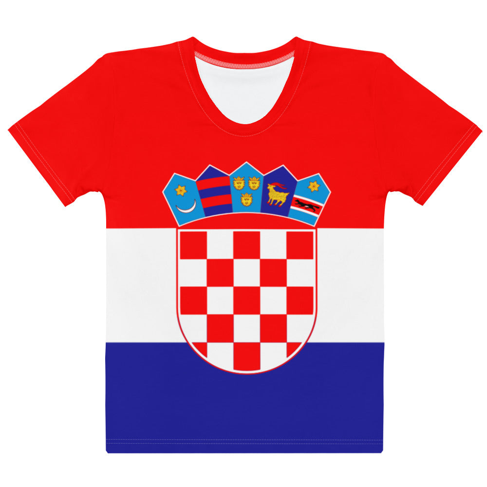 Front side Croatian Flag Shirt / Croatia Style Clothing For Women