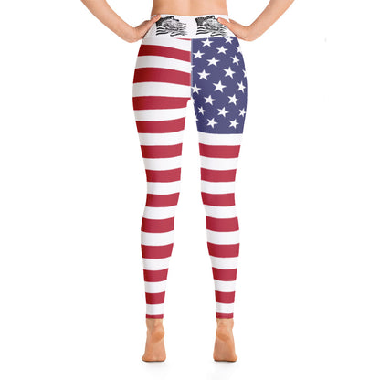 United States Of America Flag Yoga Leggings / Stars And Stripes Clothing / Inside Pocket