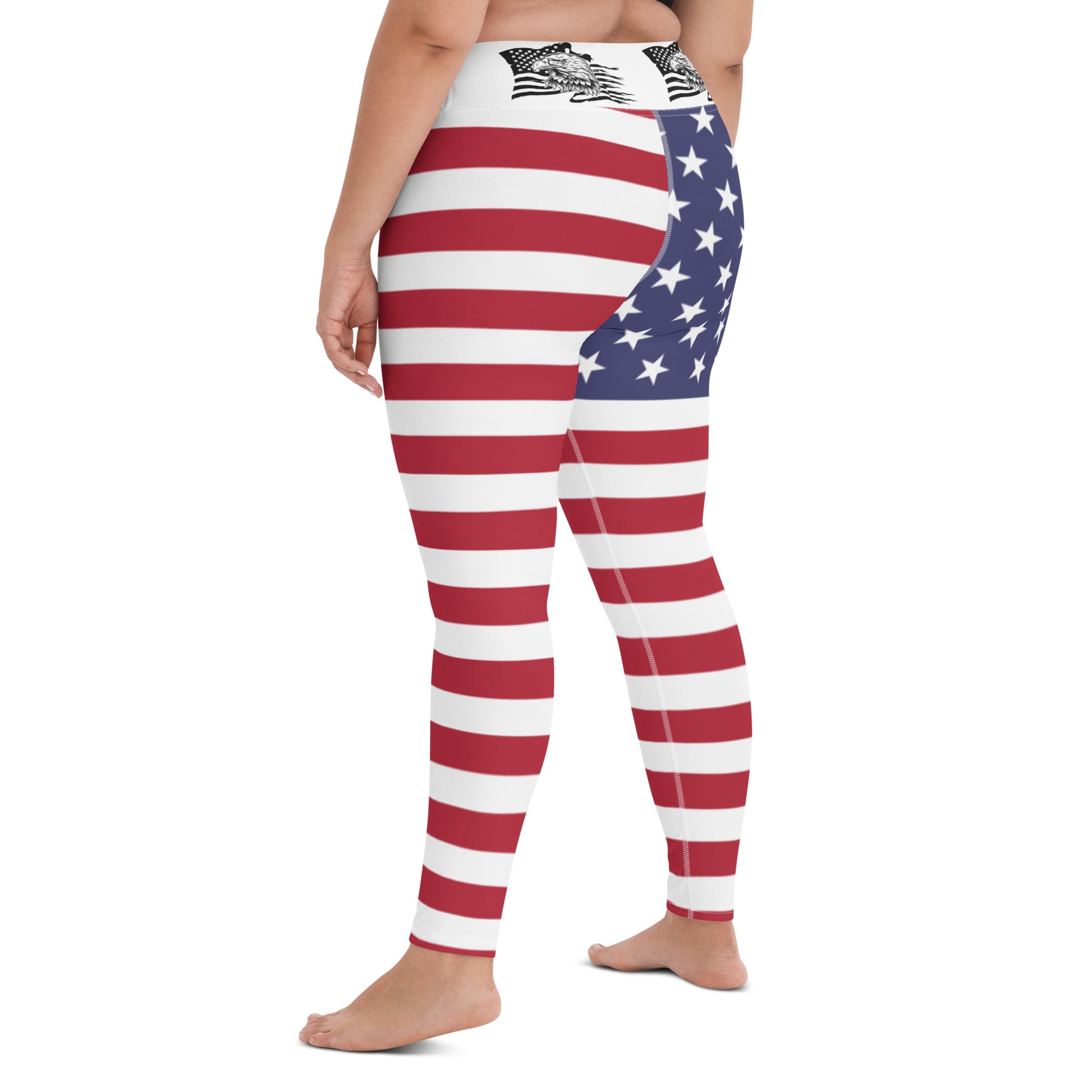 United States Of America Flag Yoga Leggings / Stars And Stripes Clothing / Inside Pocket