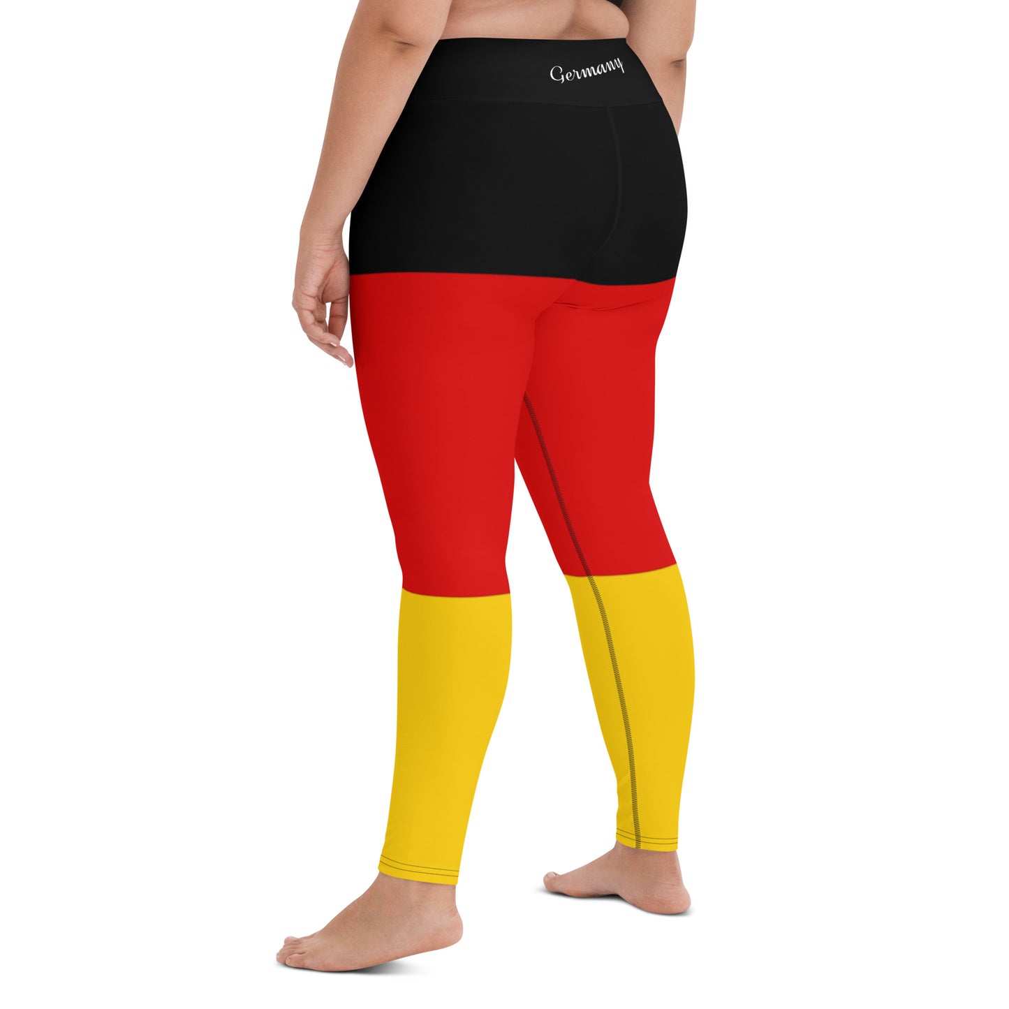 German Clothing Yoga Leggings / German Clothing Style / Striped Yoga Pants With Inside Pocket