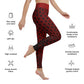 Soft Goth Leggings / Goth Yoga Pants / Red Goth Leggings Outfit With Inside Pocket / Skull Leggings