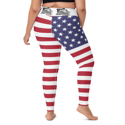 United States Of America Flag Yoga Leggings / Stars And Stripes Clothing / Inside Pocket