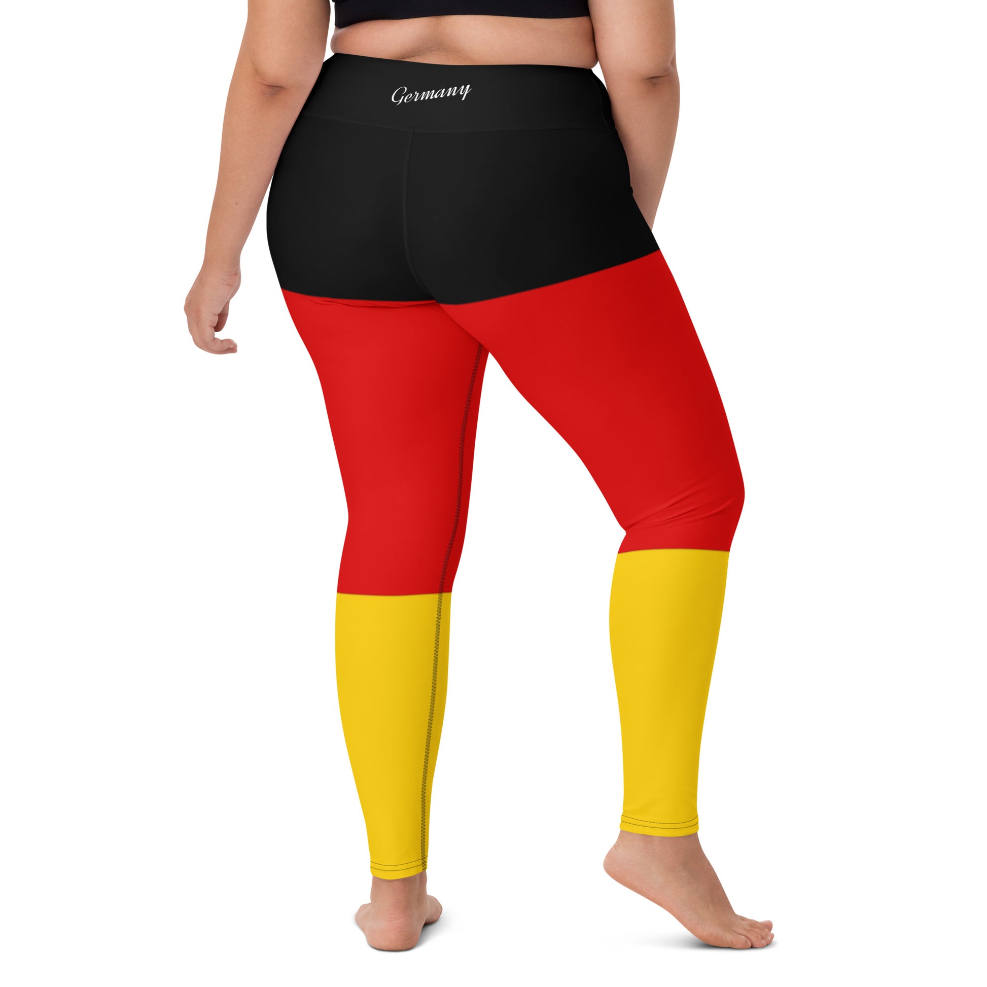 German Clothing Yoga Leggings / German Clothing Style / Striped Yoga Pants With Inside Pocket