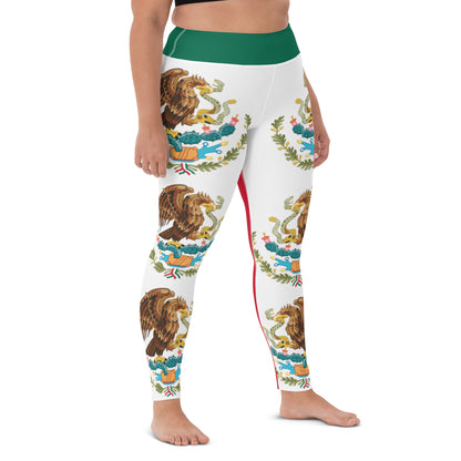 Yoga Leggings Mexico Eagle / Mexican Flag Leggings / Mexican Clothing Style / Inside Pocket