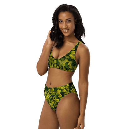 Yellow Flower Bikini / Print Of Real Photo Of Yellow Flowers / Recycled Polyester