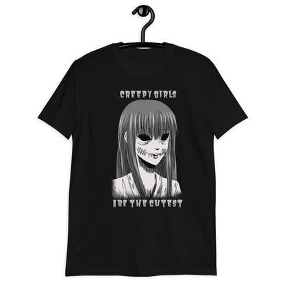 creepy cute gothic t-shirt with manga girl illustration