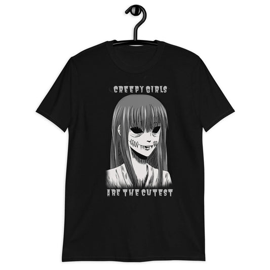 creepy cute gothic t-shirt with manga girl illustration