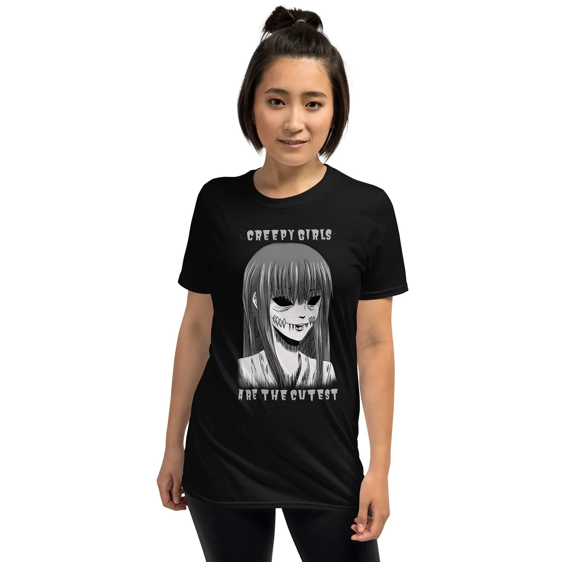creepy girls are the cutest black gothic anime t-shirt