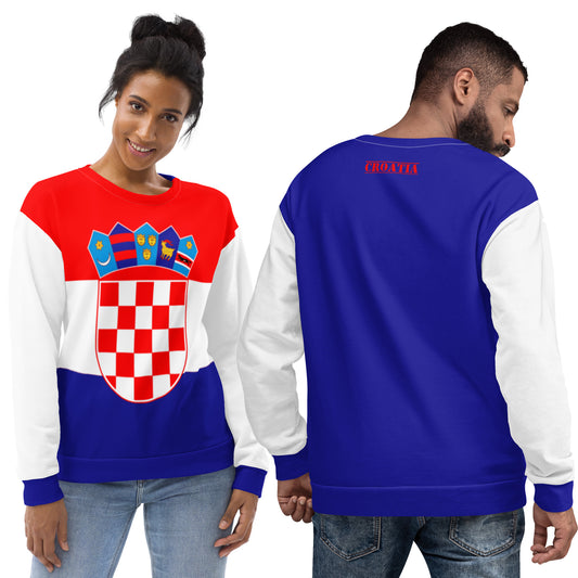 Kroatien-Flaggen-Sweatshirt / Unisex-Kroatien-Kleidung