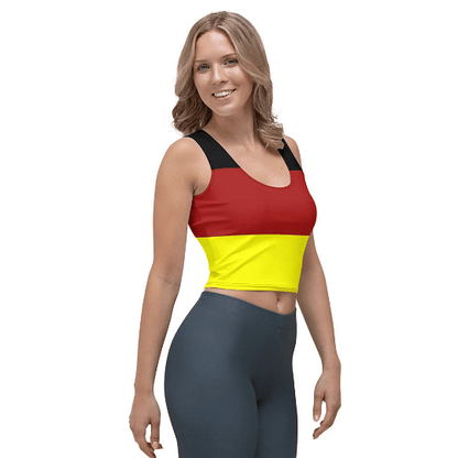 Strech Crop Top With Print Of The German Flag / Striped Crop Top / Made Of Polyester And Spandex