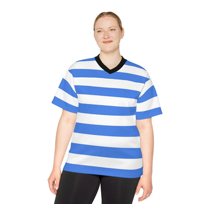 Plus Size Blue And White Striped T-Shirt / Sizes SX - 4X / For Women And Men