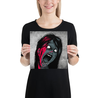 Scared Screaming Girl Poster / Goth Poster / Quality Poster / Gothic Wall Decor - YVDdesign