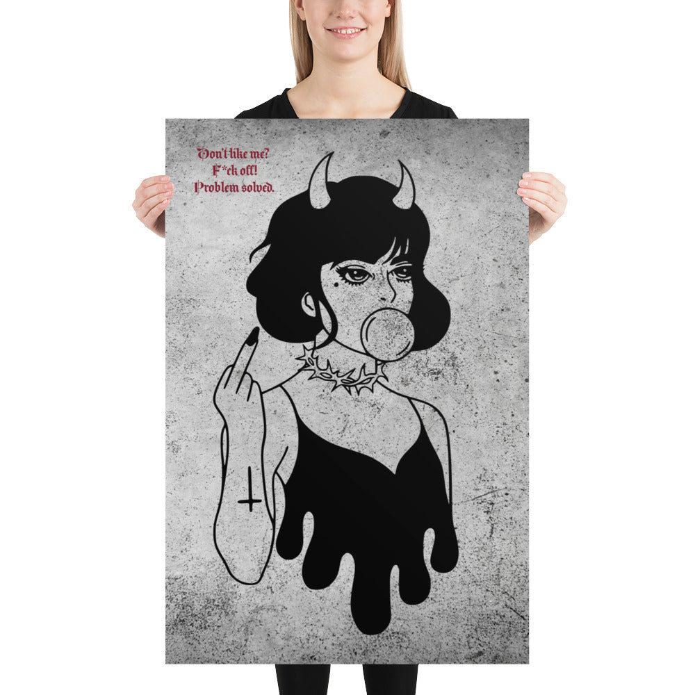 Gothic Wall Decor / Gothic Wall Art / Goth Art / Fuck Off Art / Quality Poster - YVDdesign