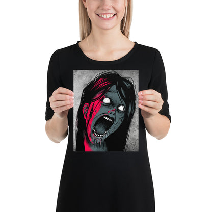 Scared Screaming Girl Poster / Goth Poster / Quality Poster / Gothic Wall Decor - YVDdesign