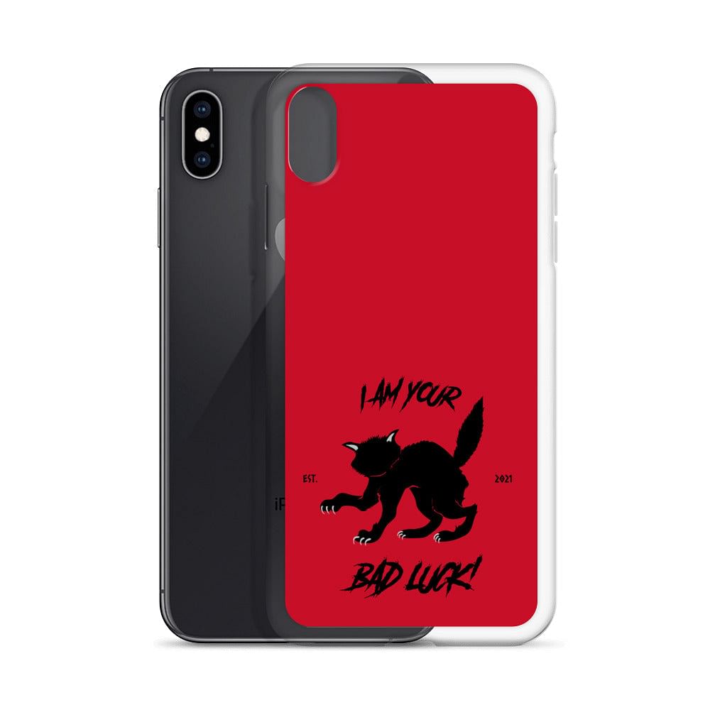 Black Cat Bad Luck iPhone Case / Red iPhone Case