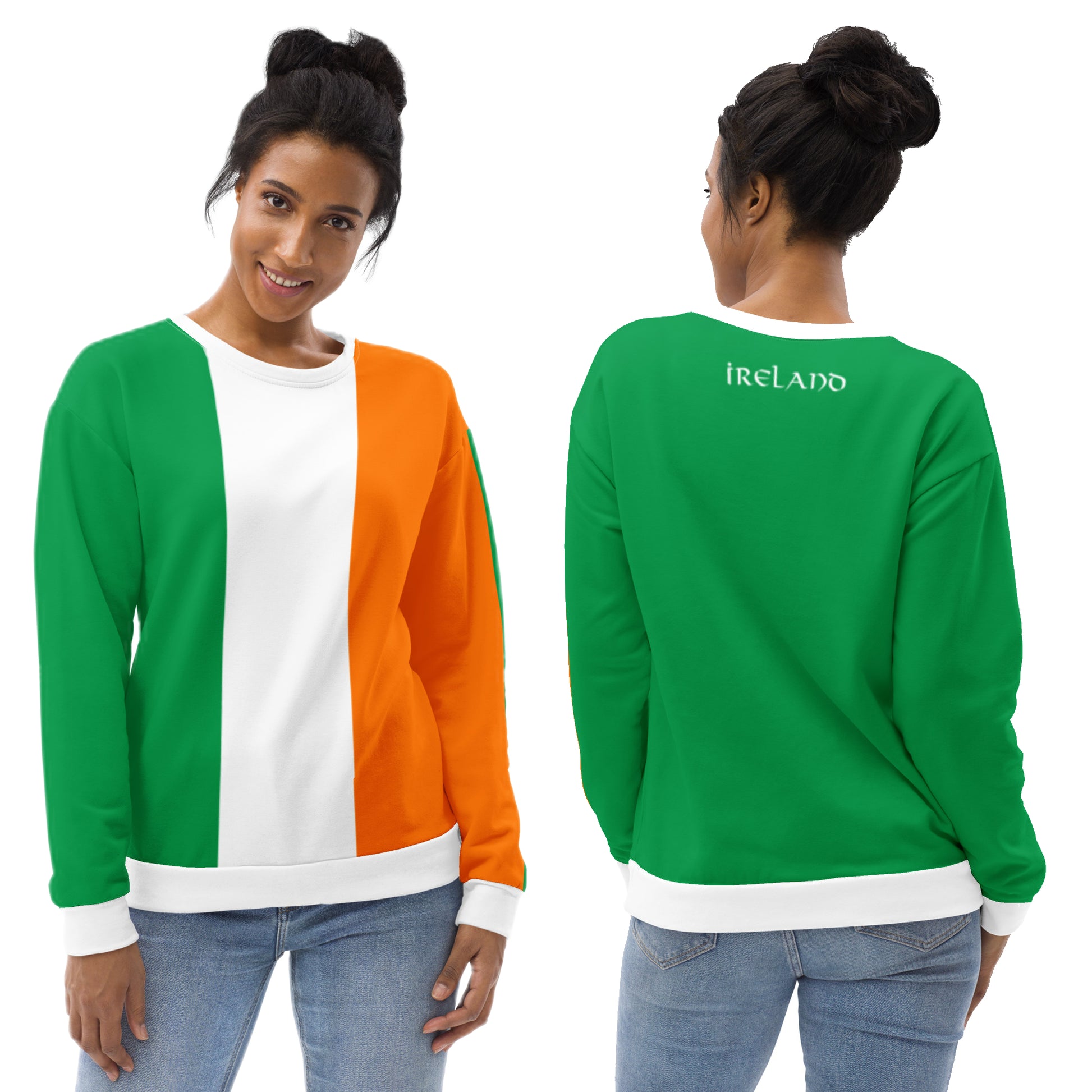 Irish Sweatshirt With Print Of Ireland's Flag Colors