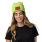 Green Embroidered Flag Beanie With China Flag / Premium Quality / Recycled Polyester / 8 Colors