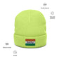 light green India Beanie With Embroidered Flag / Premium Embroidered Clothes / Available In 8 Colours / Recycled Polyester