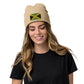 beige Jamaican Beanie Hat / Ribbed Knit Hat With Embroidered Jamaica Flag / 8 Colors Available / Recycled Polyester