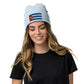 Light blue Cuban Clothing Style With Cuba Ribbed Knit Beanie / Premium Quality With Embroidered Cuba Flag / 8 Colors / Recycled Polyester