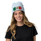 light blue Mexico Beanie Hat With Embroidered Mexican Flag / Recycled Polyester / 8 Colors