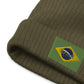 Brazil Beanie Hat Premium Quality / Embroidered Flag Of Brazil / 8 Colors / Recycled Polyester Clothing
