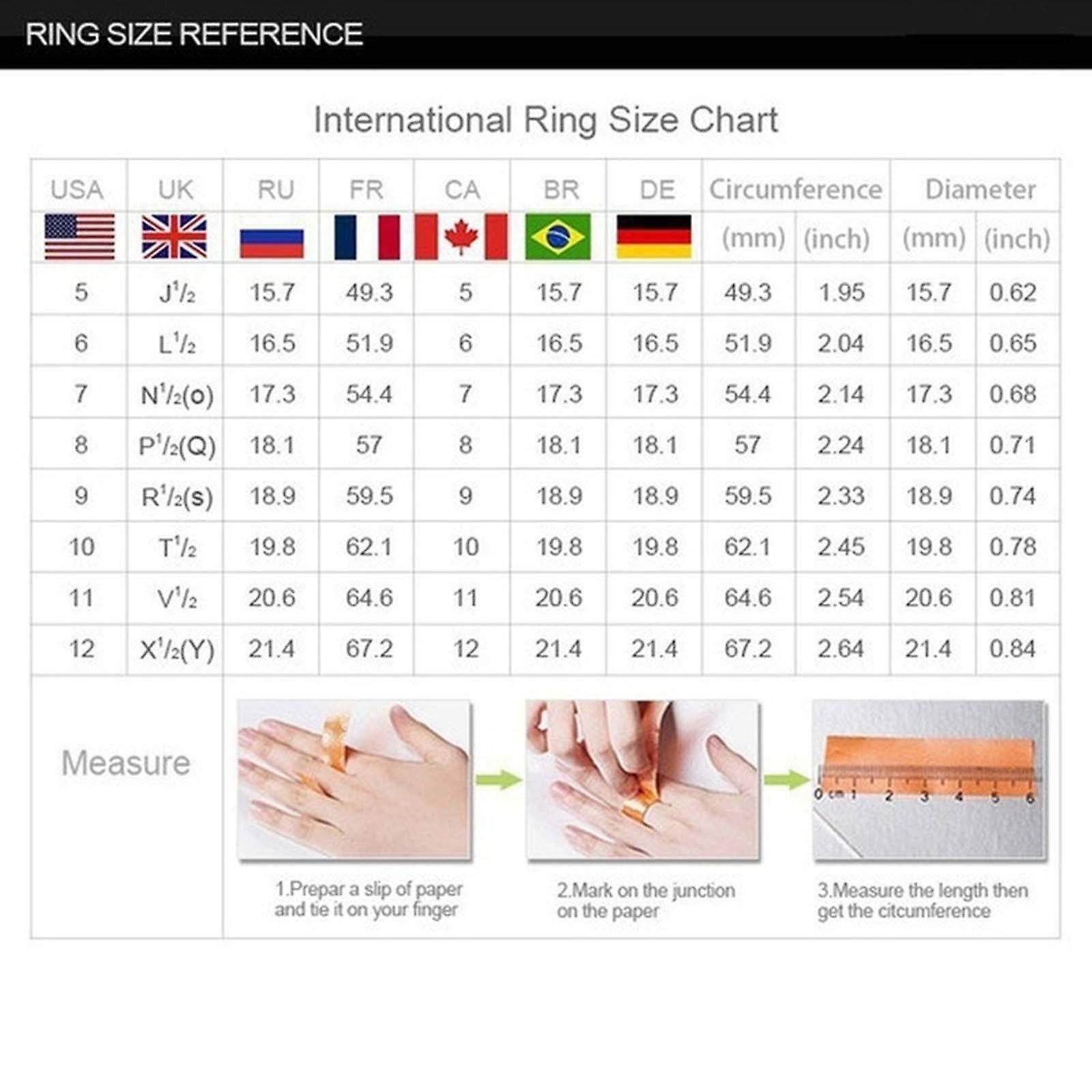 International Size Ring Chart