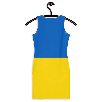 Ukrainian Dress  With Coat Of Arms / Ukrainian Flag Dress With The Colors Of Ukraine / Ukraine Dress - YVDdesign