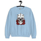 Skull Sweater / Soft Goth Sweatshirt /  Light  Blue