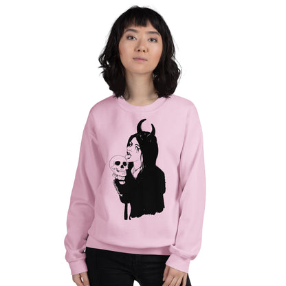 Light Skull Sweatshirt Licking Woman